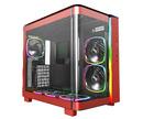 кутия KING 95 Pro, Dual Chamber Mid-tower Case, 6 ARGB Fans, 2 Front Panels, Red