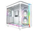 кутия KING 95 Pro, Dual Chamber Mid-tower Case, 6 ARGB Fans, 2 Front Panels, White