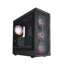 кутия Case ATX - AU8 Black - 4 x 140 mm A-RGB fans included, USB-C