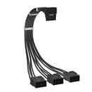 Custom Sleeved Modding Cable Black - 3 x PCIe 8-pin to 12VHPWR - FM3-B-BK