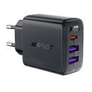 Универсално зарядно за стена Charger Wall GaN PD 35W - A57 - USB-C x 1, USB-A x 2, Black