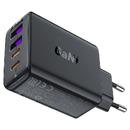 Универсално зарядно за стена Charger Wall GaN PD45W - A61 - USB-C x 2, USB-A x 2, Black