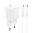 Acefast Универсално зарядно за стена Charger Wall GaN PD20W - A73 Mini with 1.2m cable - USB-C x 1, White