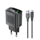 Charger Wall GaN Quick Charge 18W - A90 with 1.2m cable - USB-A x 1, Black