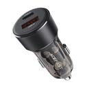 Fast Charger Car PD3.0 60W - B12 - USB-C x 1, USB-A x 1, Black