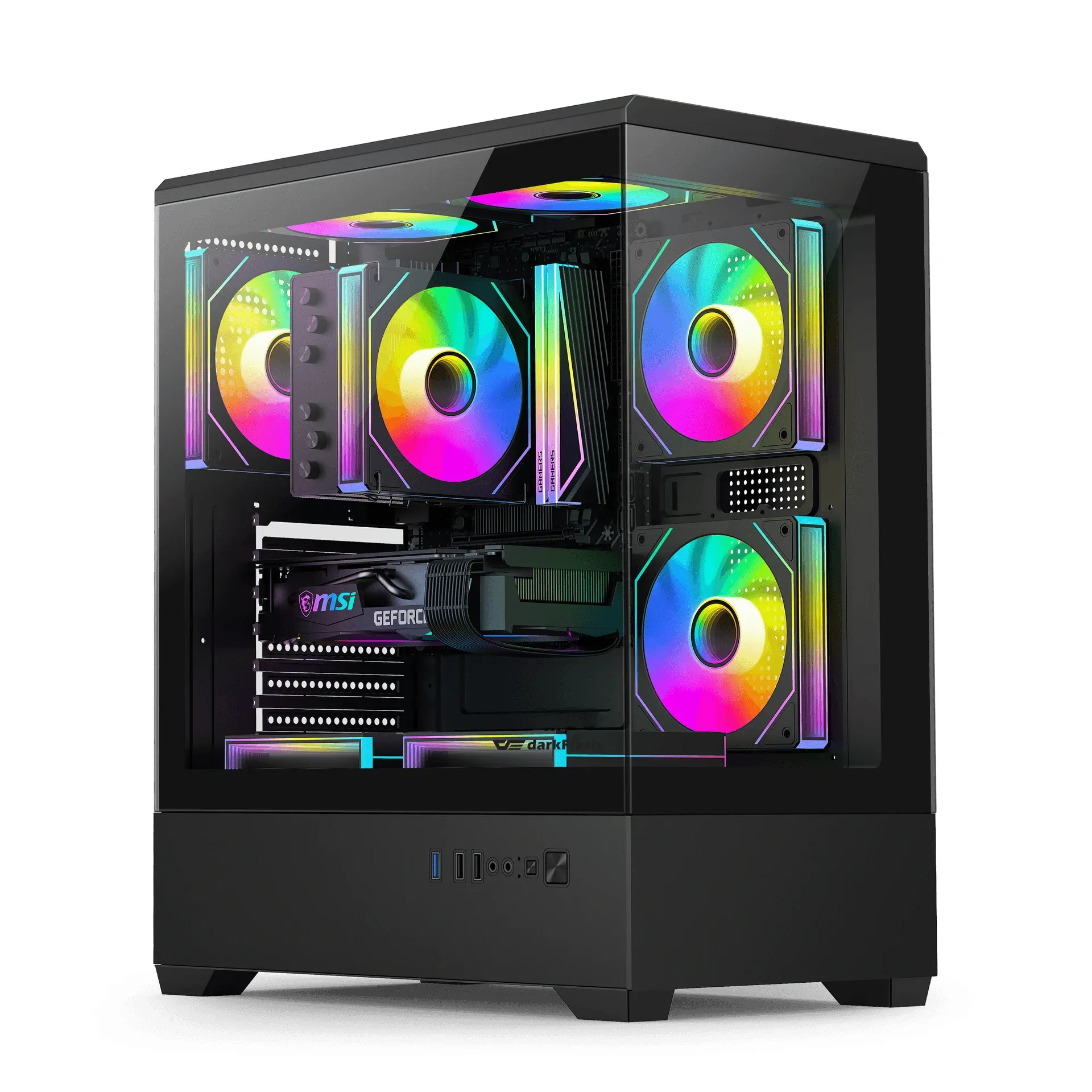 кутия Case ATX - C365 Black - 3 x 120 mm A-RGB fans included