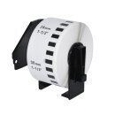 Makki съвместими етикети Brother DK-22225 - White Continuous Length Paper Tape 38mm x 30.48m, Black on White - MK-DK-22225