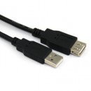 Кабел USB 2.0 AM / AF Black - CU202-B-1.5m