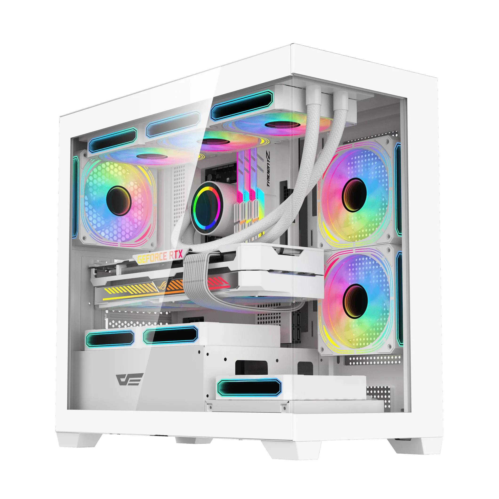 кутия Case mATX - DS900M White - 6 x 120 mm Infinity Mirror A-RGB