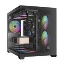 кутия Case mATX - AURA GC10M - 3 x 120 mm A-RGB, Tempered Glass
