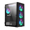 кутия X3 GLASS, Mid-tower Case, TG, 6 fixed RGB Fans, Black