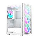 кутия X3 GLASS, Mid-tower Case, TG, 6 fixed RGB Fans, White