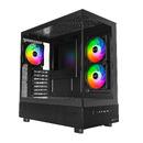 кутия Case ATX - XR (B) - 3 x 120 mm ARGB Fans, USB-C, Black