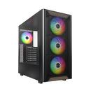 кутия Case ATX - XR Wood (B) - 4 x 120 mm ARGB Fans, Wood, USB-C, Black