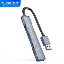 хъб USB3.0/2.0 HUB 3 port + card reader, Aluminum - AH-A12F-GY