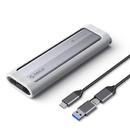 Storage - Case - M.2 NVMe/SATA M/B key - USB3.1 Type-C/A, Silicone Protective Case, 10Gbps - AXM2S-G2-V1-GY-BP