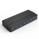 USB3.0 HUB 7 port with Premium Power Adapter, Black - H7928-U3-V1-BK