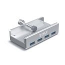 USB 3.0 HUB Clip Type 4 port -  Aluminum - MH4PU-SV