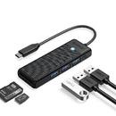 USB3.1 HUB Type-C - 3 x USB3.0, SD, TF - PAPW3AT-C3-015-BK