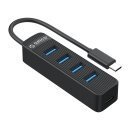 USB3.0 HUB 4 port - Type C input, aux Type-C power input - TWC3-4A