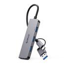 HUB USB-C/USB-A 4 port - USB3.0 x 1, USB2.0 x 3, Aluminium - YSA5-U3-GY