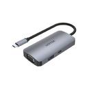 докинг станция Docking Station Type-C 5-in-1 - uHUB P5 Trio D1051A - USB-C PD100W x 1, HDMI x 2, VGA, USB3.0 x 1