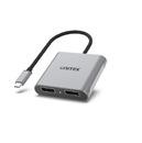 Адаптер Adapter USB-C M to DisplayPort x 2 F - 8K@30Hz, MST - V1404A
