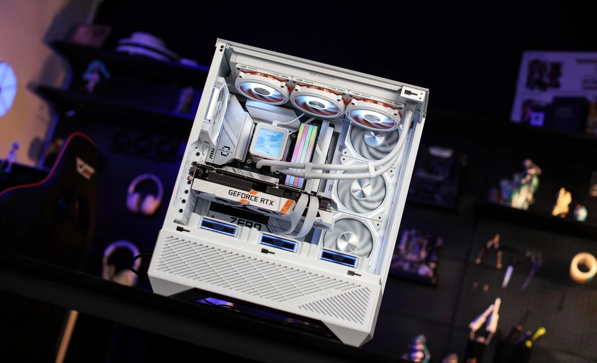 кутия Case ATX - DY460 White - 4 x 120 mm A-RGB fans included, USB-C