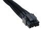 Cable 4+4 pin ATX Extension 25cm, Black/Sleeved