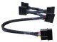 Cable Molex to 4x SATA Power 20cm, Black/Sleeved