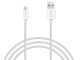 Cable - USB AM to Micro BM 1m, 2.4A charging, Nylon Braided, white - MDC-10