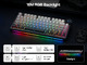 Wireless Gaming Mechanical Keyboard AK820 V2 PRO - White peach Switch [Linear] (English US), Black