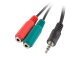 адаптер Adapter 3.5mm 4pin M / 2 x 3.5mm F 0.2m - AD-0023-BK