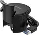 Desktop grommet hole multifunction HUB, Type C/A, Audio - DESK-2U1C-V1-BK