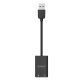 USB Sound card - Headphones, Mic, Black - SKT2-BK