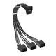 Custom Sleeved Modding Cable Black - 3 x PCIe 8-pin to 12VHPWR - FM3-B-BK