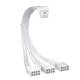 Custom Sleeved Modding Cable White - 3 x PCIe 8-pin to 12VHPWR - FM3-B-WH