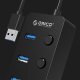 USB3.0 HUB 4 port black, 4 On/Off buttons - W9PH4-U3-BK