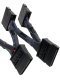 Cable Molex to 4x SATA Power 20cm, Black/Sleeved