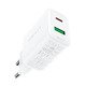 Универсално зарядно за стена Charger Wall GaN PD20W - A25 - USB-C x 1, USB-A x 1, White