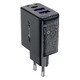 Универсално зарядно за стена Charger Wall GaN PD 35W - A57 - USB-C x 1, USB-A x 2, Black