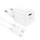 Универсално зарядно за стена Charger Wall GaN PD20W - A73 Mini with 1.2m cable - USB-C x 1, White