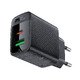Charger Wall GaN PD 20W - A78 - USB-C x 1, USB-A x 1, Black