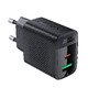 Charger Wall GaN PD 20W - A78 - USB-C x 1, USB-A x 1, Black