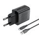 Универсално зарядно за стена Charger Wall GaN Quick Charge 18W - A90 with 1.2m cable - USB-A x 1, Black