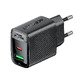 Универсално зарядно за стена Charger Wall GaN PD 30W - A98 - USB-C x 1, USB-A x 1, Black