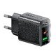 Универсално зарядно за стена Charger Wall GaN PD 30W - A98 - USB-C x 1, USB-A x 1, Black