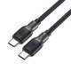 Кабел USB-C to USB-C Cable 60W Silicone braid 1.2m - C10-03 - Black