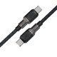 Кабел USB-C to USB-C Cable 60W Silicone braid 1.2m - C10-03 - Black