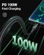 Кабел USB-C to USB-C Cable 100W 1.2m with LED display - C7-03 - Black